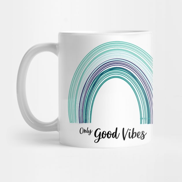 Only good vibes. Rainbow gift boho t-shirt by Lobster Pixels